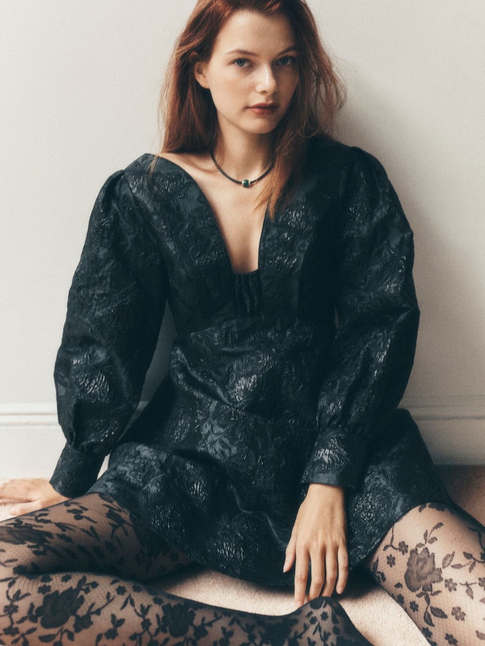 Nwt long sleeve jacquard mini dress